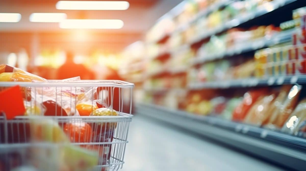 shelf in supermarket